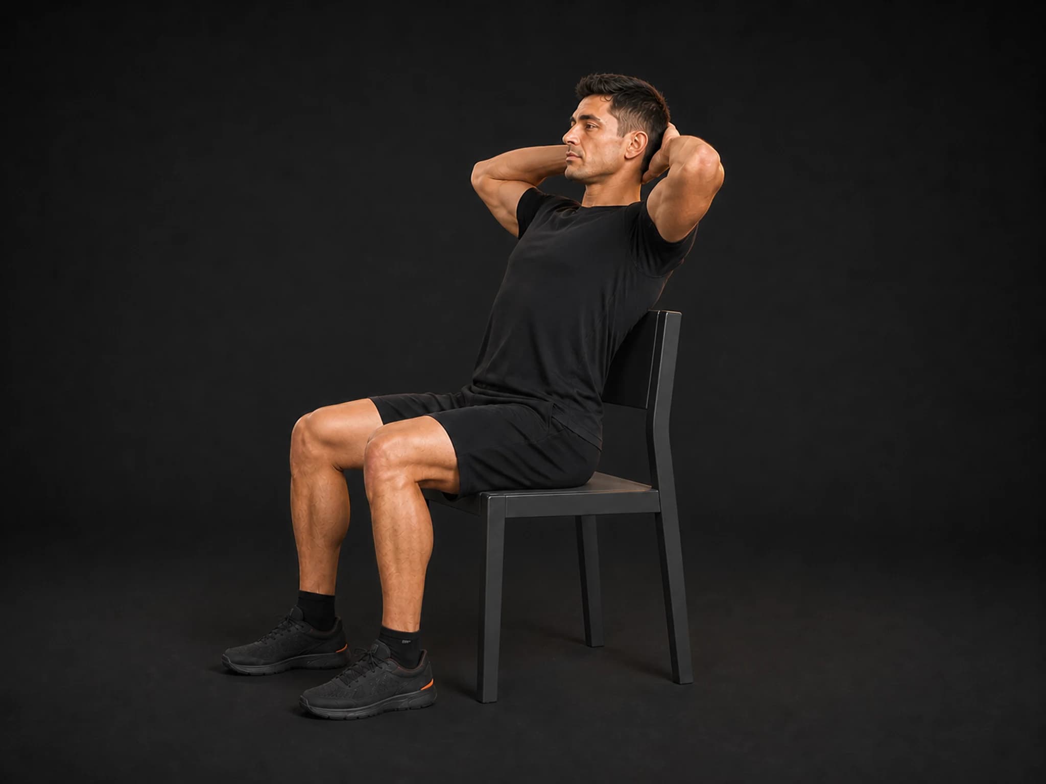 BraveREP athlete gently extending the upper back over a chair while supporting the head.