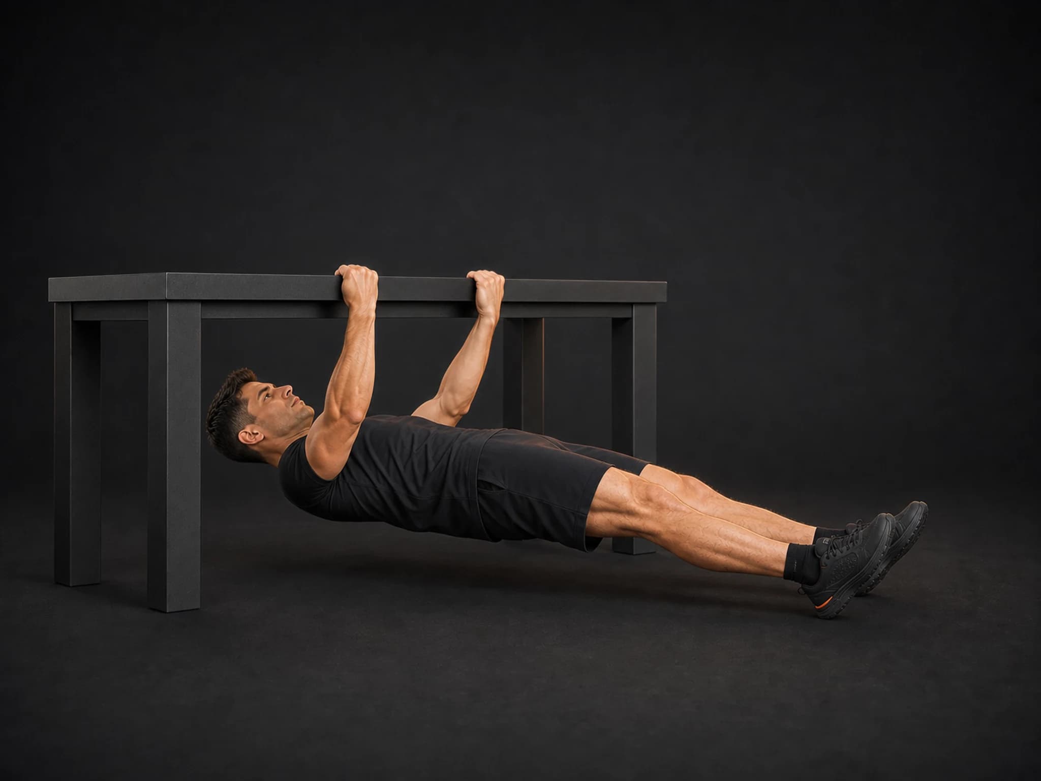 BraveREP athlete in the table row start position with arms extended and body aligned from shoulders to heels.